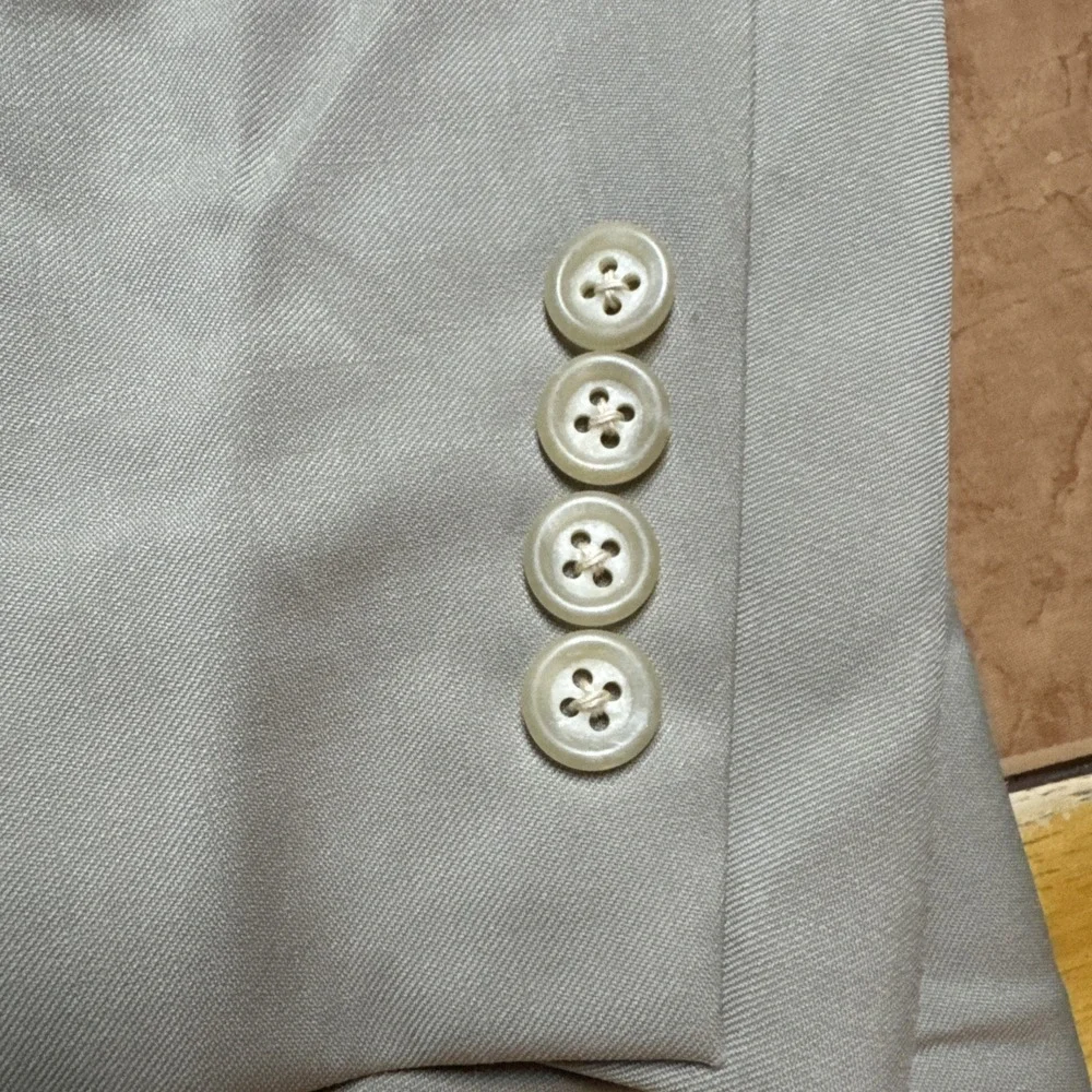 BURBERRY London Beige Wool‎ Super 100's Bespoke Blazer Sport Coat Jacket Sz 46L